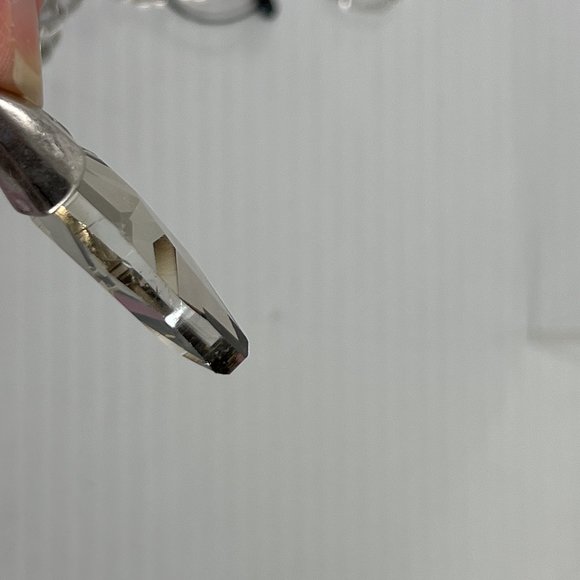 Chicos Necklace Long Strand Faceted Crystal Pendant Silver Tone 20" Adjustable - Picture 7 of 9